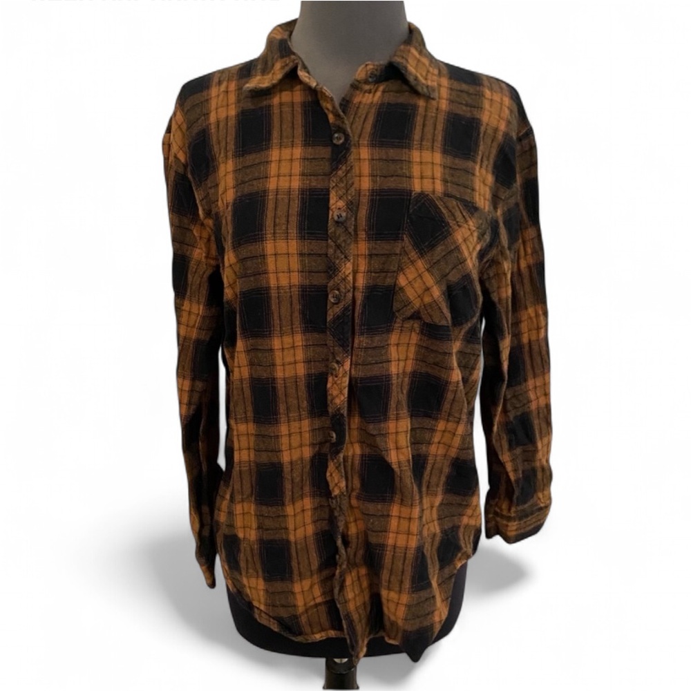 L.I.F.E. LOVE IS FOR ETERNITY PLAID BUTTON DOWN INDIE GRUNGE FLANNEL MEDIUM